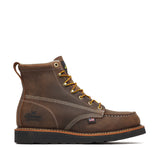 American Heritage Series by Thorogood Shoes 814-4135 Crazyhorse 6" Black Wedge Heel Moc Toe Boot- Made In USA