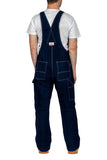 Round House Bib Overalls #966 Classic Blue Denim - Button Fly (Regular Sizes 28-50)