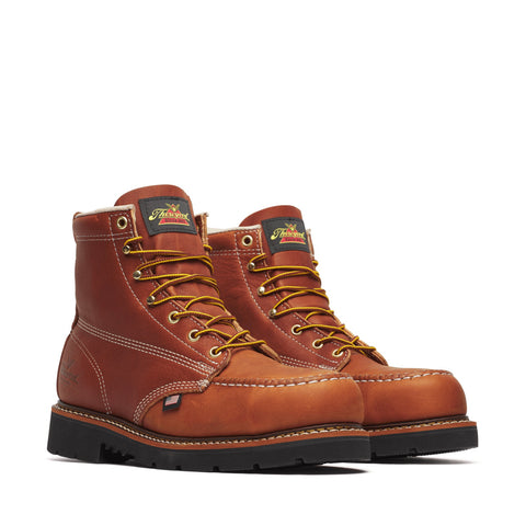 Thorogood Boot 804-4189 American Heritage 6" Tobacco Steel Moc Toe - Made In USA