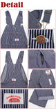 Round House Bibs #45 Vintage Hickory Stripe Overalls Railroad Engineer - Made In USA